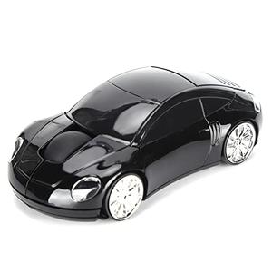 ASHATA 2.4G Wireless Mouse, Cute Car Mouse with USB Reciver, 1600DPI Optical Mice for PC Computer Laptop Tablet, with LED Light (Black)