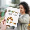 4 x CRTURUNIQ Funny Mushroom Thank You Card  Cute Thank You Very Mush Pun Design, 5x7 Inch Folded Cottagecore Greeting Note Card for Teacher, Baby Shower or Friend, Thick Cardstock with Envelope