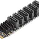M.2 to SATA3.0 Adapter Card, M.2 M-Key PCIE3.0 to SATA Adapter, ASM1166 6Gbps 6 Port Expansion Card with Smart Indicator