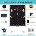 KCRasan Military Uniform Display Case - Police Uniform Display Frame - Uniform Shadow Box Wall Cabinet with Uv Protection Acrylic Door for Collection Military Uniform Black