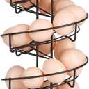 Toplife Spiral Design Metal Egg Skelter Dispenser Rack, Storage Display Rack, Brown