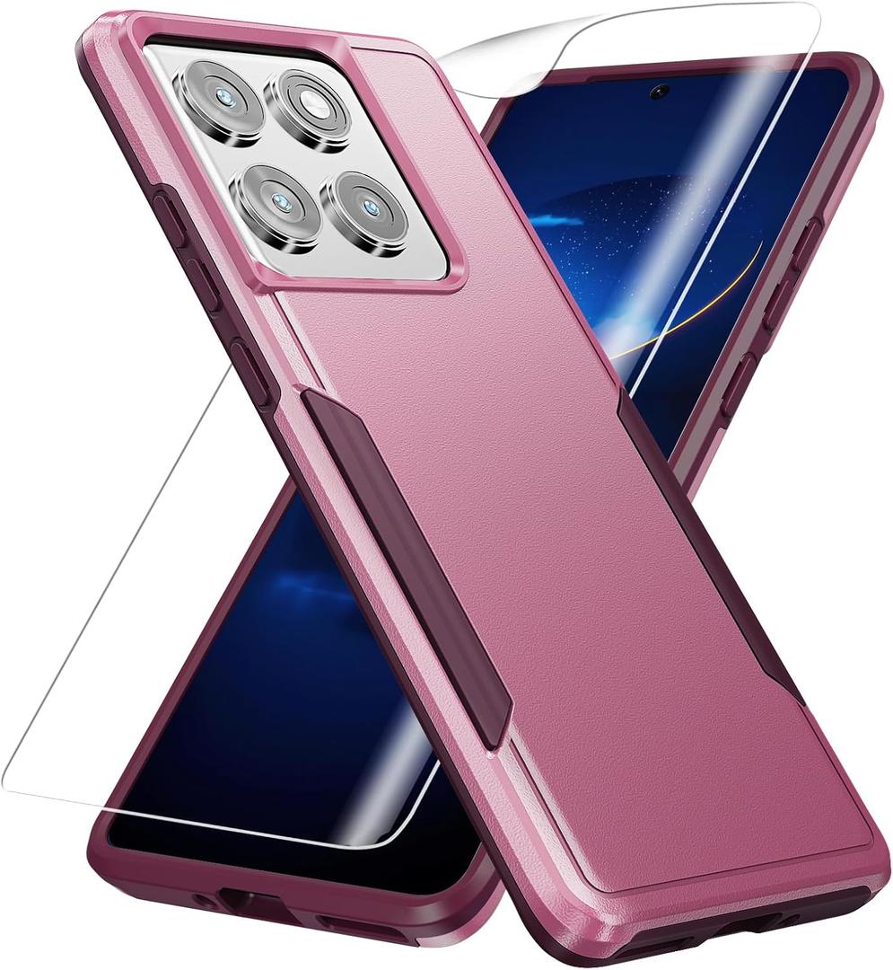 for Motorola Edge 2025 Case, with HD Screen Protector [Military Grade Drop Tested] Heavy-Duty Tough Rugged Shockproof Protective Case for Moto Edge 2025 (Pink)