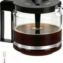Carafe Replacement for Technivorm 89830 1.25L Glass Carafe, 10Cup/40oz Coffee Pot Compatible with Moccamaster KBG/KBGV/CDG Model Brewer, External Metal Ring Reinforcement.