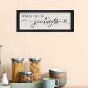 Comurdyo Love Theme Always Kiss Me Goodnight Sign 16"6" Romantic Couple Small Wood Frame for Framed Modern Farmhouse Master Bedroom Above bed Plaque Horizontal Wall Art Decor (Black)