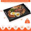 Updated 25" x 16" Cast Iron Griddle for Gas Grill, Nonstick Nanoceramic Stove Top Griddle for Gas Stove, Pre-Seasoned Flat Top Plate Insert for Outdoor Gas Grill, Camping, Tailgating, Parties