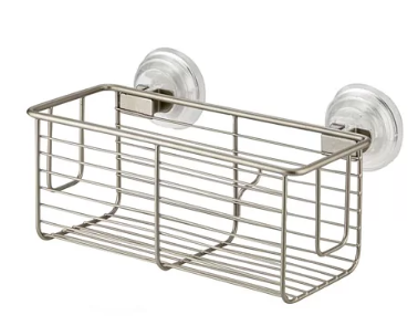 InterDesign Classico Suction Basket, Satin