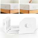 4Pcs Sheet Holders, Bed Sheet Holders for Corners, Lock Bed Sheet Holders, Fitted Sheet Holders Keep Sheets Firm & Tight, Universal Fitted Sheet Holder, White