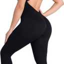Sunzel Jumpsuits for Women Backless, Seamless Workout One Piece Bodycon Bodysuits, Butt Scrunch Leggings Unitard (Black, L)