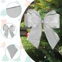 PEUTIER 6 Rolls Glitter Christmas Wired Ribbons, 2.5" Wide Silver Glitter Snowflake, Striped, Floral Pattern Christmas Tree Ribbons for Crafts, Wreaths, Gift Wrapping (36yd Total Length)