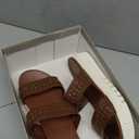 Women's Brown and White Sandals, 8 Size