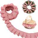 Gingham Ruffle Red Trim Lace 5 Yards 1.5" Rustic Christmas Decorative