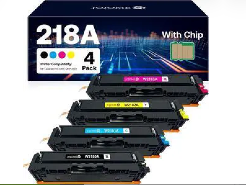 218A Toner Cartridges 4 Pack 218X 3301fdw 3201dw Compatible for HP 218A 218X 218 Color Pro MFP 3301 3301cdw 3301fdw 3201dw 3301sdw Printer Ink Set with Chip | W2180A Black Cyan Yellow Magenta