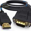 NewBEP HDMI to VGA Adapter Cable, 6ft/1.8m Gold-Plated 1080P Male Active Video Converter Cord Support Notebook PC DVD Player Laptop TV Projector Monitor Etc