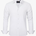J.VER Men's Dress Shirts Solid Long Sleeve Stretch Wrinkle-Free Formal Shirt Business Casual Button Down Shirts White S
