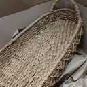 Creative Co-Op Decorative Oval Woven Seagrass Tray with Handles 