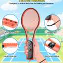 FYOUNG Tennis Racket for Nintendo Switch 2 Joy Cons, Hand Grips Compatible with Switch 2/OLED/Switch 1 Handle Grip Holder for Mario Tennis Aces Sports Game Accessories with Hand Staps-2 Packs
