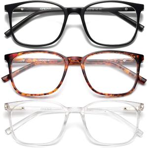 Gaoye Ultralight Blue Light Glasses for Women - Computer Protection Glasses for All Day Comfort - Anti UV Glare & Eyestrain (Matte Black & Tortoiseshell & Transparent)