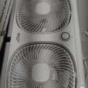 Comfort Zone CZ329WT 9" Dual Window Fan with 180 Rotating Fans, 2-Speeds, Plastic Removable Bug Screen, Individually Rotating Fan Heads, White