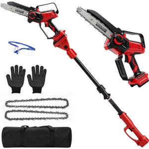 8 Inch Cordless Pole Chainsaw for Milwaukee M18 Battery, Brushless Pole Chain Saw with Auto Oiler, Tool-Free Chain Tension, Up to 13FT MAX Reach, for Wood Tree Cutting Pruning (No Battery)