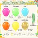 148pcs Tropical Balloon Arch Kit with Hot Pink Lime Green Teal Yellow Orange Metallic Gold Green Long Balloons fo Luau Tropical Hawaiian Pool Birthday Party Decorations