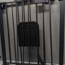 Metal Pet Gate with Cat Door, Adjustable Dog Gate for Doorways & Stairs, Pressure Mounted, Auto-Close, No Tools Needed, 29-45 Inches, Black