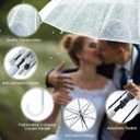 Saintrygo 20 Pack Clear Umbrellas Bulk,Windproof Waterproof Stick Wedding Umbrellas with J Hook Handle for Outdoor Events