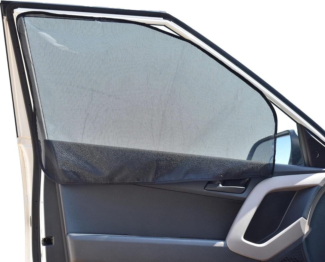 EcoNour Magnetic Side Window Sunshade (2 Pack) | Universal Car Window Shades for Front Windows with Privacy Blackout | Black, 24 x 19 Inches