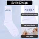Bride Socks, Bachelorette Gifts for Bride, White Cotton Soft Novelty Wifey Socks, Bridal Shower Gifts, Bachelorette Party Accessories, Engagement, Marriage, Honeymoon Essentials (Blue)