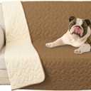 Ameritex Waterproof Pet Bed Cover Anti-Slip Dog Bed Blanket for Sofa and Furniture Waterproof New Pattern Design (Khaki, 82x102 Inch (Pack of 1))