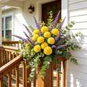 Kimura's Cabin 20pcs Fake Chrysanthemum Artificial Flowers Faux Silk Mums with Stem Balls Flowers for Vase Fillers Easter Home Table Floral Arrangements Wedding Party DIY Decoration(Yellow)