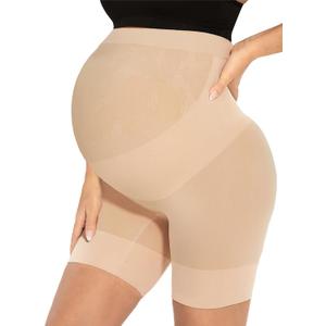 Narcissus Bump Proud Seamless Maternity Shapewear, Mid-Thigh Underwear - Maternity Dress for Baby Shower, Large