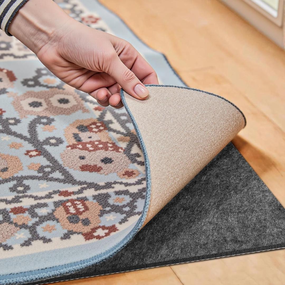 Waterproof Rug Pad, 7x9 Ft Under Area Rug Carpet Pad, Non Slip Rug Pads for All Floors and Hardwood Floors Finishes, Keep Carpets in Place Soft and Prevent Rug from Wrinkling or Buckling