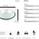 Bathroom Vessel Sink, Tempered Glass Vanity Round Bowl with Chrome Faucet and Pop up drain Set, Clear