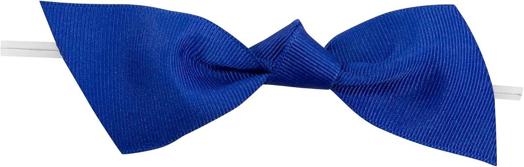Bows - Grosgrain Twist Tie Flair Bows - Jumbo - 2in Tails X 1-1/2in Ribbon Width Hot Angle Cut & 5in Twist Tie, Cobalt Blue, 1-1/2 Inch, 50 Pieces