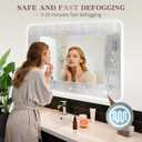 EOGOW Backlit Mirror for Bathroom,40"x30" Backlit LED Bathroom Mirror wall Mounted with Anti-Fog,Stepless Dimmable,3 Color Lights,High Lumen, UL Listed,Tempered Glass