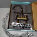 Cobbe Bathroom Faucets for Sink 3 Hole, 4 Inch with Pop Up Drain and 2 Supply Hoses, 2 Handle Centerset Bathroom Faucet for Sink Vanity, Brushed Gold, 2 Pack