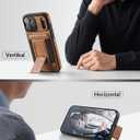 for iPhone 17 Pro Leather Case, Wallet Case with Card Holder (3 Cards) & Kickstand, Slim Protective Cover with Stand for iPhone 17 Pro 6.3"Brown