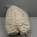 Bigacogo Chunky Knit Throw Blanket for Couch, 40x80 inches, 100% Hand Knitted with Thick Jumbo Chenille Yarn, Cozy Soft Large Rope Knot Cable Crochet Blankets for Sofa Bed Living Room, Beige