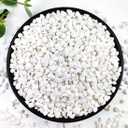 5LB Succulent and Cactus Gravel Pebbles, 1/5 Inch White Natural Decorative Polished Stones, River Rocks for Plants, Vases, Aquariums, Terrarium and Outdoor Gardening (5 Pounds)