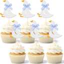 Honeydak 36 Pcs Silly Goose Cupcake Topper Silly Goose Baby Shower Decorations for Cake Decorations Birthday Party Supplies(Blue)