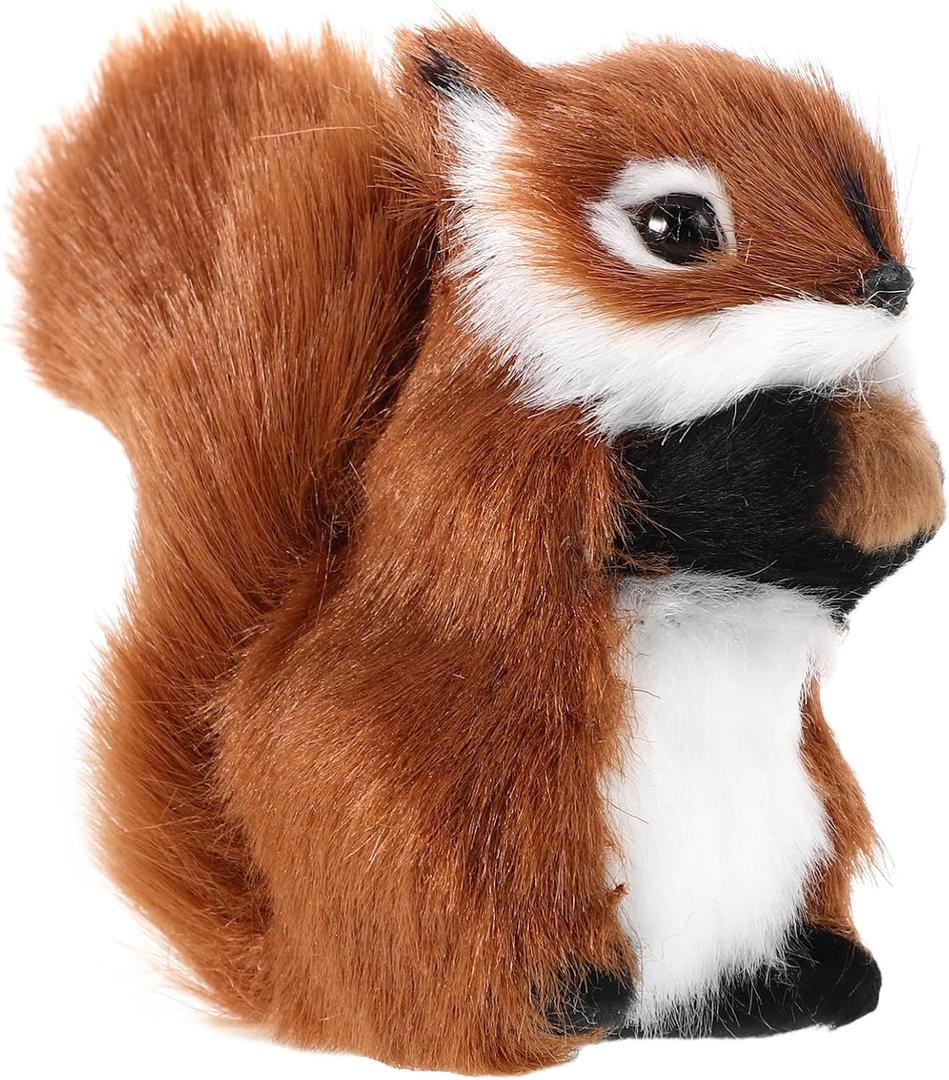 TOYANDONA Squirrels Stuffed Animal, Realistic Squirrel Plush Toys Small Baby Squirrels, Adorable Stuffed Forest Animal Lover,Girls,Boys,Kids,Baby Shower (Brown)