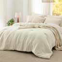 Bedsure California King Comforter Set, Ivory Soft Prewashed Bedding for All Seasons, 3 Pieces GentleSoft Bed Set, 1 Lightweight Comforter (104"x96") and 2 Pillowcases (20"x36")
