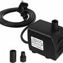 SongLong Submersible Pump 200GPH (800 L/H 15W) Ultra Quiet with Over Heating Protection 5.2ft High Lift for Fountains, Hydroponics, Ponds, Aquariums & More
