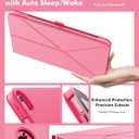 INFILAND Case for iPad (A16) 11th Generation 11 Inch 2025, iPad 10th Generation 10.9 Inch 2022 Slim Magnetic Origami Cover with Pencil Holder, Multi-Angle Stand, Auto Wake/Sleep (Watermelon Pink)