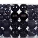 NJN 100Pcs Christmas Ball Ornament Set, Black Ornaments for Xmas Tree Decor Plastic Shatterproof Decorative Hanging Baubles for Holiday Party Halloween Tree Decoration