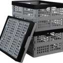 32 L Collapsible Storage Crate, Folding Storage Crates, Set of 3