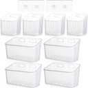 SiliFine 8 Pcs Storage Organizer Bins Wall Mounted Organizer Basket Clear Stackable Hanging Baskets Plastic Cabinet Door Organizer for Organizing for Wall Refrigerator Kitchen Bathroom Pantry