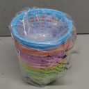 Fun Express Easter Baskets Bulk Set of 12 - Small Colorful Plastic Round Baskets for Easter Egg Hunts, Party Favors & Classroom Activities | Mini Pastel Buckets for Kids - Basket Size