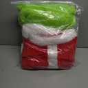 9PCS Christmas Green Monster Costume for Men, Adult Santa Costume with Mask, Coat, Belt, Gloves, Pants, Socks 2xl