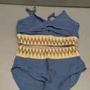 BAVADER Teen Swimsuits for Girls 12-14 Bright Colors Bathing Suits Woven Welt High Waisted Bathing Suits for Teens 12-14 Girls Bikini 2 Pieces Swimsuit with Removable Bra Grey Blue